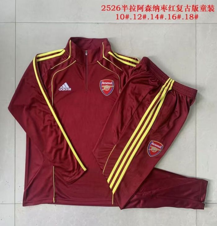 Youth 2025-2026 Arsenal Red Soccer Training Sweater and Pants Football Kit
