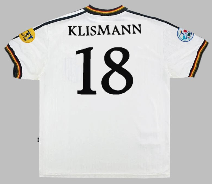 with Patch Retro Jersey 1996 Germany KLINSMANN 18 Home Soccer Jersey Vintage Football Shirt