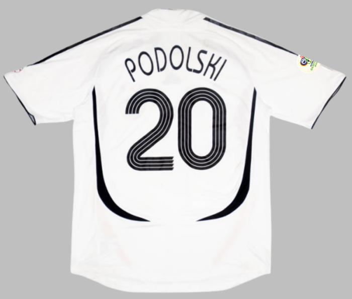 with World Cup Patch Retro Jersey 2006 Germany PODOLSKI 20 Home Soccer Jersey Vintage Football Shirt