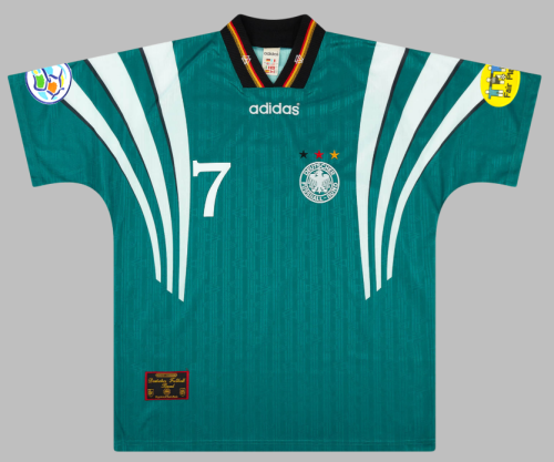 with Patch Retro Jersey 1996 Germany MOLLER 7 Away Soccer Jersey Green Vintage Football Shirt