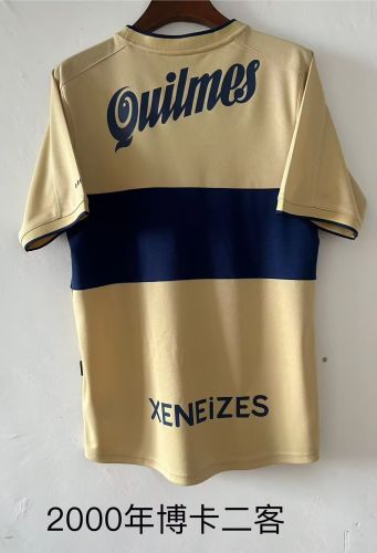 Retro Jersey 1999-2000 Boca Juniors Third Away Yellow Soccer Jersey Boca Vintage Football Shirt
