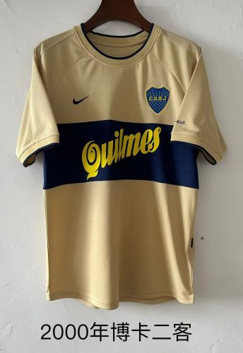 Retro Jersey 1999-2000 Boca Juniors Third Away Yellow Soccer Jersey Boca Vintage Football Shirt