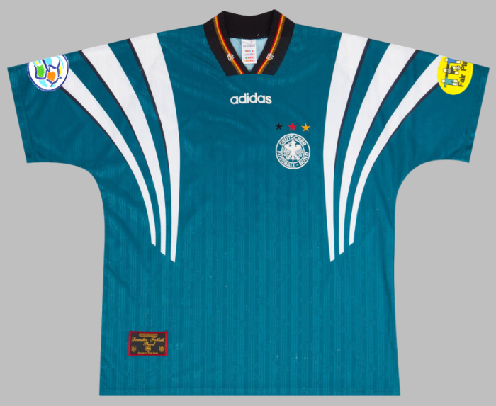 with Patch Retro Jersey 1996 Germany Away Soccer Jersey Green Vintage Football Shirt