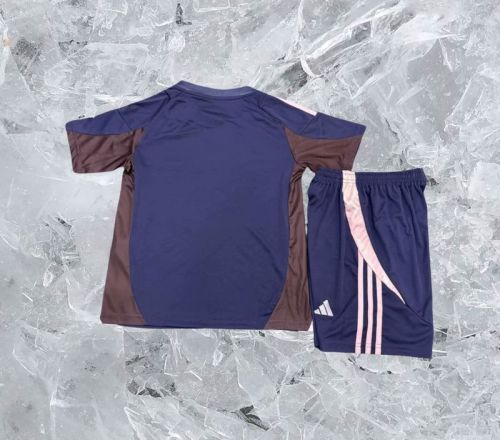 Adult Uniform 2025-2026 Arsenal Dark Blue Soccer Training Shirt and Shorts Football Set