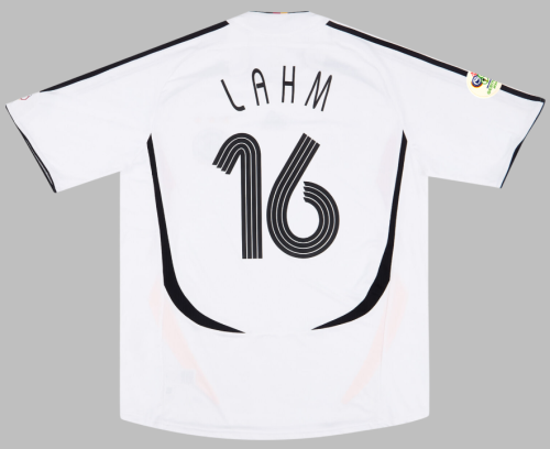 with World Cup Patch Retro Jersey 2006 Germany LAHM 16 Home Soccer Jersey Vintage Football Shirt