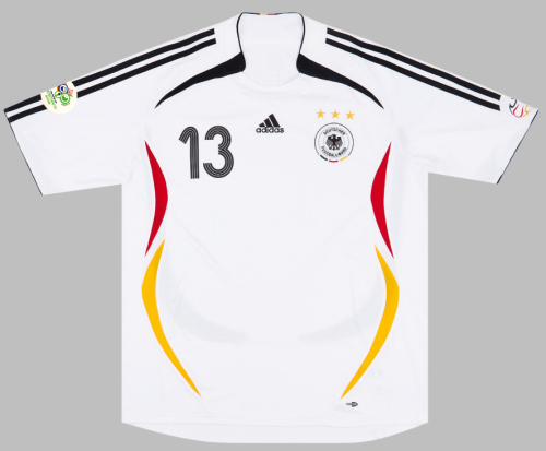 with World Cup Patch Retro Jersey 2006 Germany BALLACK 13 Home Soccer Jersey Vintage Football Shirt