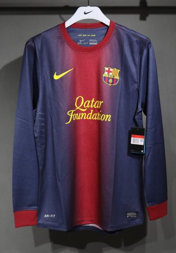 Player Version Retro Shirt Long Sleeve 2012-2013 Barcelona Home Soccer Jersey