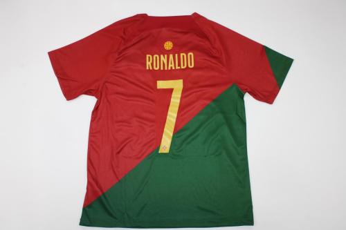 Retro Jersey 2022 World Cup Portugal RONALDO 7 Home Soccer Jersey Vintage Football Shirt