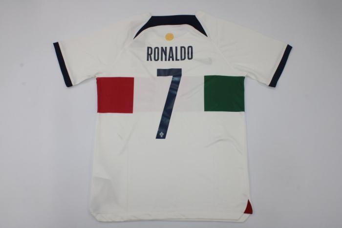 Retro Jersey 2022 Portugal RONALDO 7 Away White Soccer Jersey Vintage Football Shirt