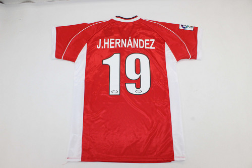 with LFP Patch Retro Jersey 1999-2001 Real Murcia J.HERNANNDEZ 19 Home Soccer Jersey Real Football Shirt