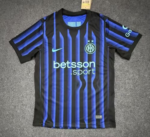 with Sleeve Sponor Logo Fan Version 2025-2026 Inter Milan Home Football Shirt Soccer Jersey