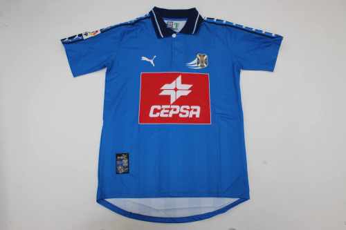 with LFP Patch Retro Jersey 1998-1999 Tenerife JOKANOVIC 6 Away Blue Soccer Jersey Tenerice Football Shirt