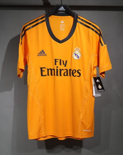 Player Version Retro Camisetas de Futbol 2013-2014 Real Madrid 3rd Away Yellow Vintage Soccer Jersey Real Football Shirt