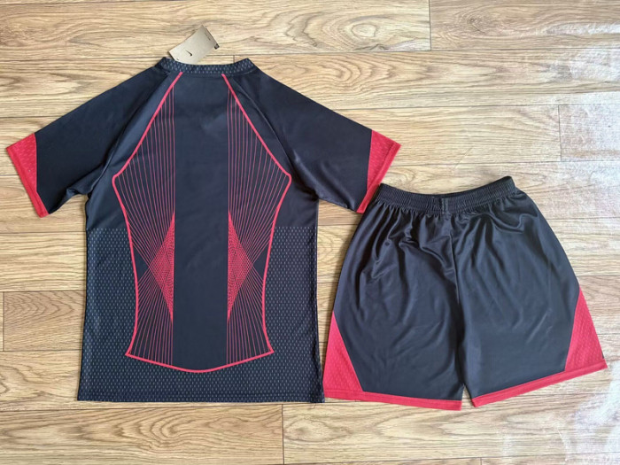 Youth Uniform Kids Kit 2025-2026 Barcelona Black/Red Soccer Jersey Shorts Child Football Set