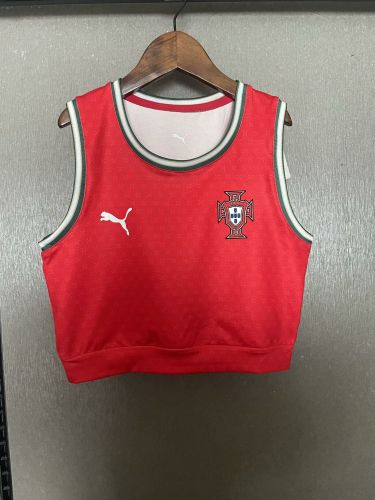 Women 2025-2026 Portugal Home Soccer Yoga Vest Girl Football Jersey