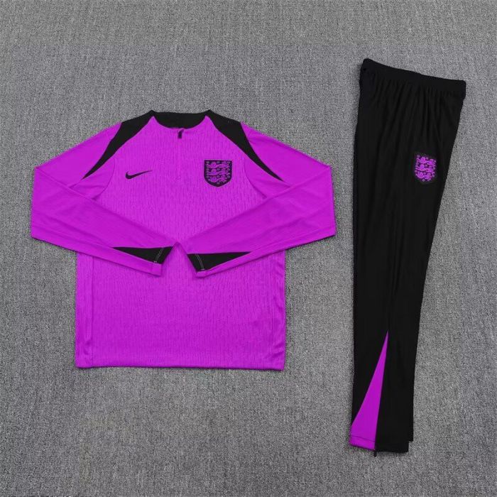 2025-2026 England Purple Soccer Training Sweater and Pants Football Kit