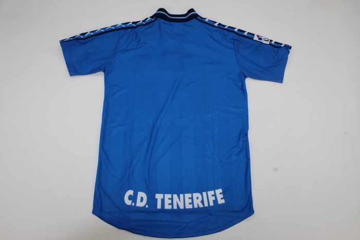 with LFP Patch Retro Jersey 1998-1999 Tenerife Away Blue Soccer Jersey Tenerice Football Shirt