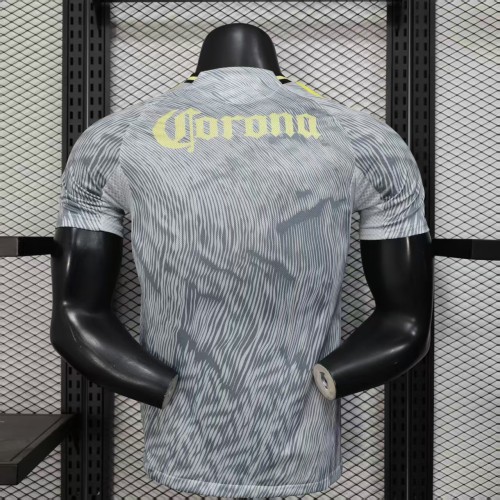 Player Version 2025-2026 Club America Aguilas Grey/Yellow Soccer Jersey Football Shirt