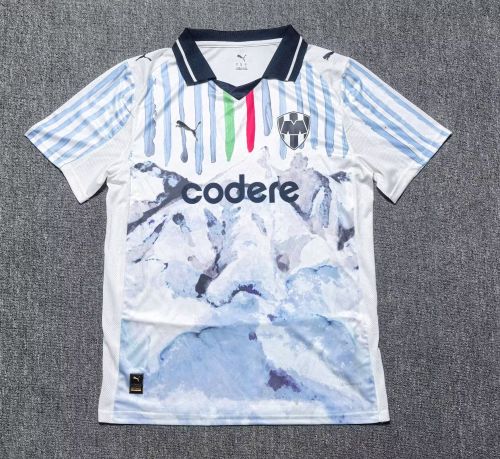 Fans Version 2025-2026 Monterrey Blue/White Soccer Training Jersey Menterrey Football Shirt