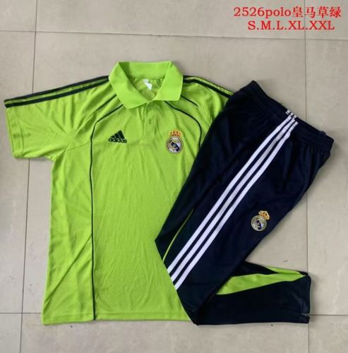 2025-2026 Real Madrid Green Soccer Polo and Pants Football Kit