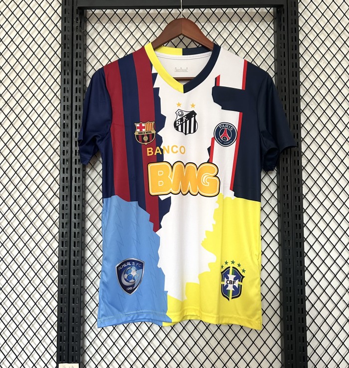 Neymar Jr Team Combine Version 2025-2026 Santos Barcelona Brazil PSG Soccer Jersey Football Shirt