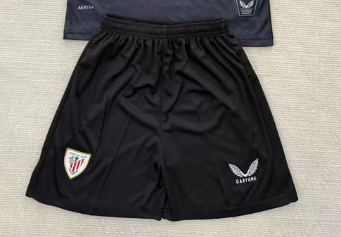 Fan Version 2025-2026 Athletic Bilbao Black Goalkeeper Soccer Shorts Football Shorts
