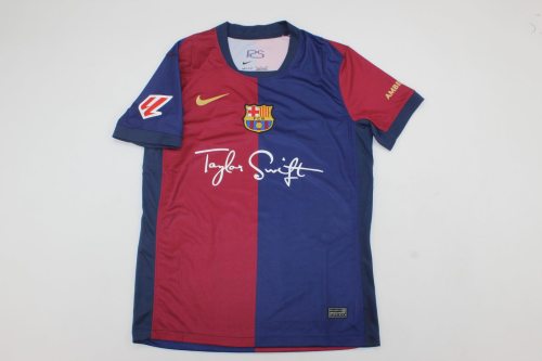 with LALIGA Patch Barca Camisetas de Futbol Fans Version 2024-2025 Barcelona Tyler Swift Version Home Soccer Jersey