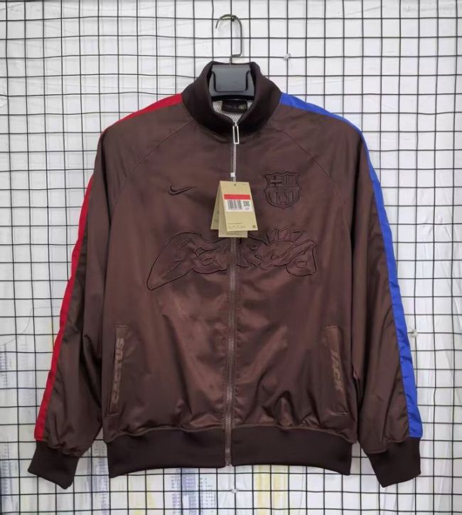 Travis Scott 2025-2026 Barcelona Coffee Soccer Windbreaker Jacket Football Jacket