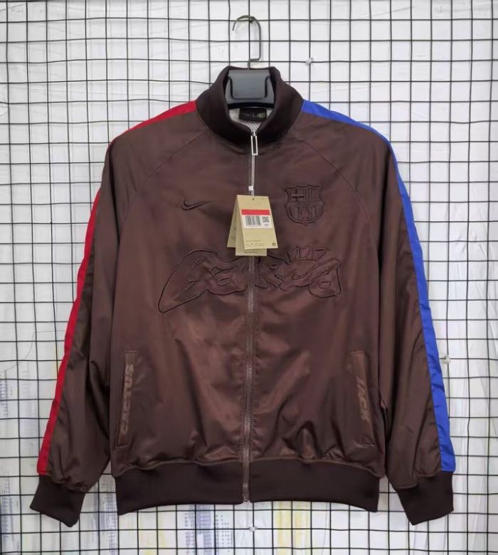 Travis Scott 2025-2026 Barcelona Coffee Soccer Windbreaker Jacket Football Jacket