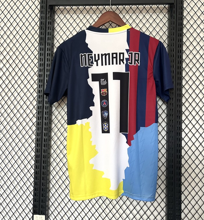 Neymar Jr Team Combine Version 2025-2026 Santos Barcelona Brazil PSG Soccer Jersey Football Shirt