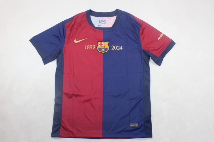 without Sponor Logo Fan Version 2024-2025 Barcelona 19 LAMINE YAMAL 125th Anniversary Home Soccer Jersey Barca Camisetas de Futbol