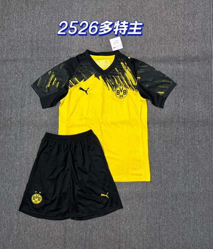 Adult Uniform 2025-2026 Borussia Dortmund Home Soccer Jersey Shorts BVB Football Kit