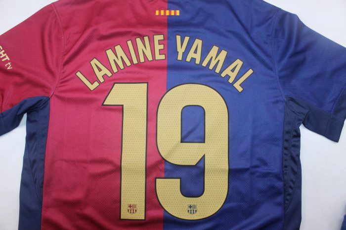 without Sponor Logo Fan Version 2024-2025 Barcelona 19 LAMINE YAMAL 125th Anniversary Home Soccer Jersey Barca Camisetas de Futbol