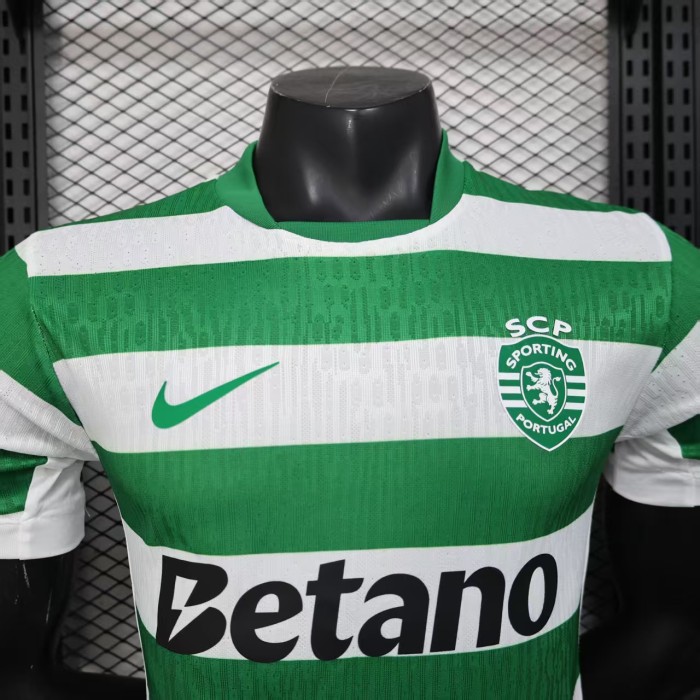 Player Version 2025-2026 Sporting Lisbon Home Soccer Jersey Football Shirt