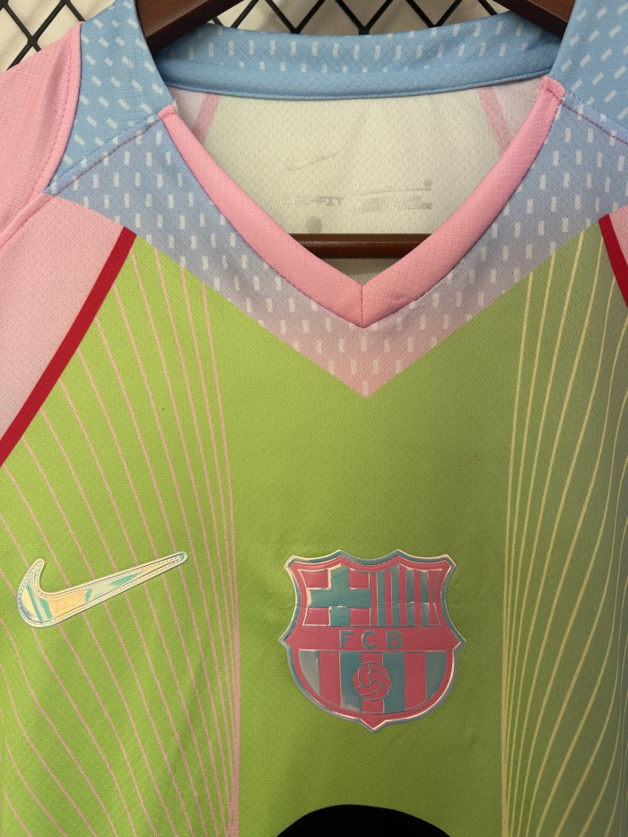 Barca Camisetas de Futbol Fans Version 2025-2026 Barcelona Green Special Version Soccer Jersey