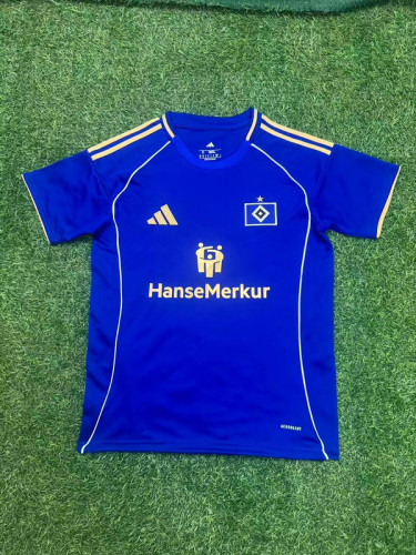 Fan Version 2025-2026 Hamburg Blue Soccer Jersey Hamburger Football Shirt