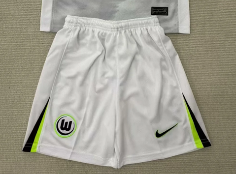 Fan Version 2025-2026 Wolfsburg Away Grey Soccer Shorts Football Shorts