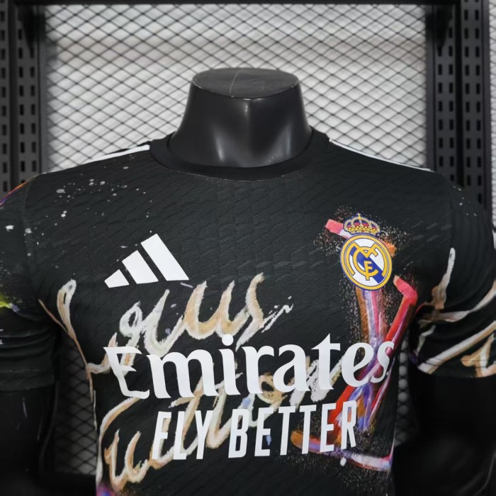 Player Version 2025-2026 Real Madrid Black Soccer Jersey Real Football Shirt