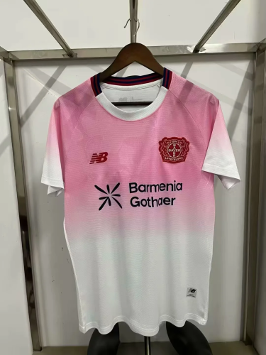 Fan Version 2025-2026 Bayer 04 Leverkusen Away Pink/White Special Edition Soccer Jersey