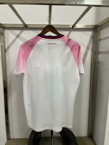Fan Version 2025-2026 Bayer 04 Leverkusen Away Pink/White Special Edition Soccer Jersey