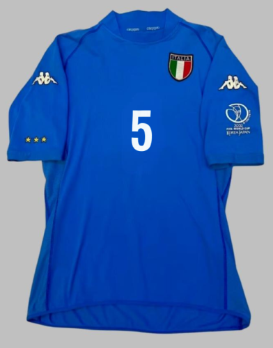 with Patch Retro Jersey 2002 Italy CANNAVARO 5 Home Soccer Jersey Vintage Football Shirt