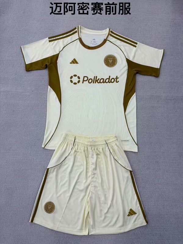 Youth Uniform Kids Kit 2025-2026 Inter Miami Soccer Training Jersey Shorts Child Football Prematch Set