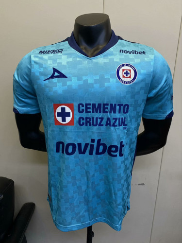 Player Version 2025-2026 Cruz Azul Blue Goalkeeper Soccer Jersey Football Shirt