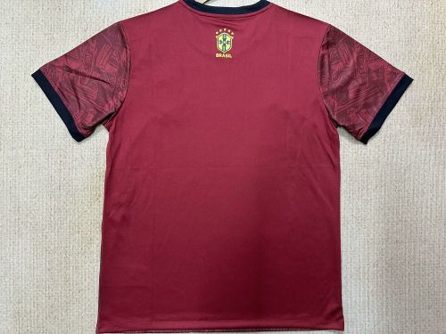 Fan Version 2025 Brazil Maroon Jesus Edition Soccer Jersey Brasil Camisetas de Futbol