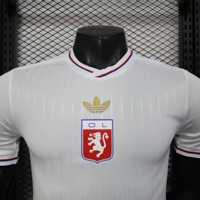 Player Version 2025-2026 Lyon 75th Anniversary Soccer Jersey Olympique Lyonnais Football Shirt