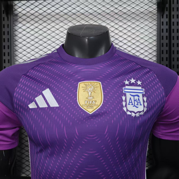with FIFA World Champions 2022 Patch Player Version Argentina 2025 Purple Soccer Jersey Camisetas de Futbol