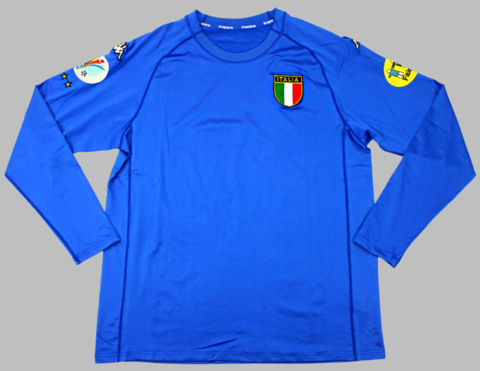 with Patch Long Sleeve Retro Jersey 2000 Italy Home Soccer Jersey Vintage Football Shirt