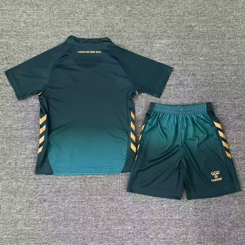 Youth Uniform Kids Kit 2025-2026 Wender Bremen Third Away Green Soccer Jersey Shorts Child Football Set