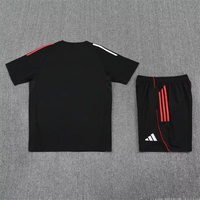 Adult Uniform 2025-2026 Ajax Black Soccer Training Jersey and Shorts Football Kits