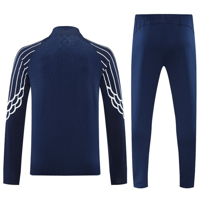 2025-2026 PSG Dark Blue/White Soccer Training Sweater and Pants Football Kit